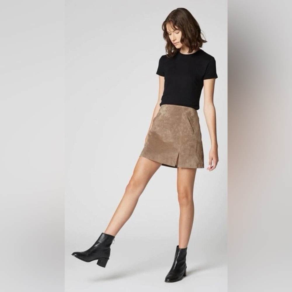 Blank NYC Suede Mini Skirt in "Desert Sand"